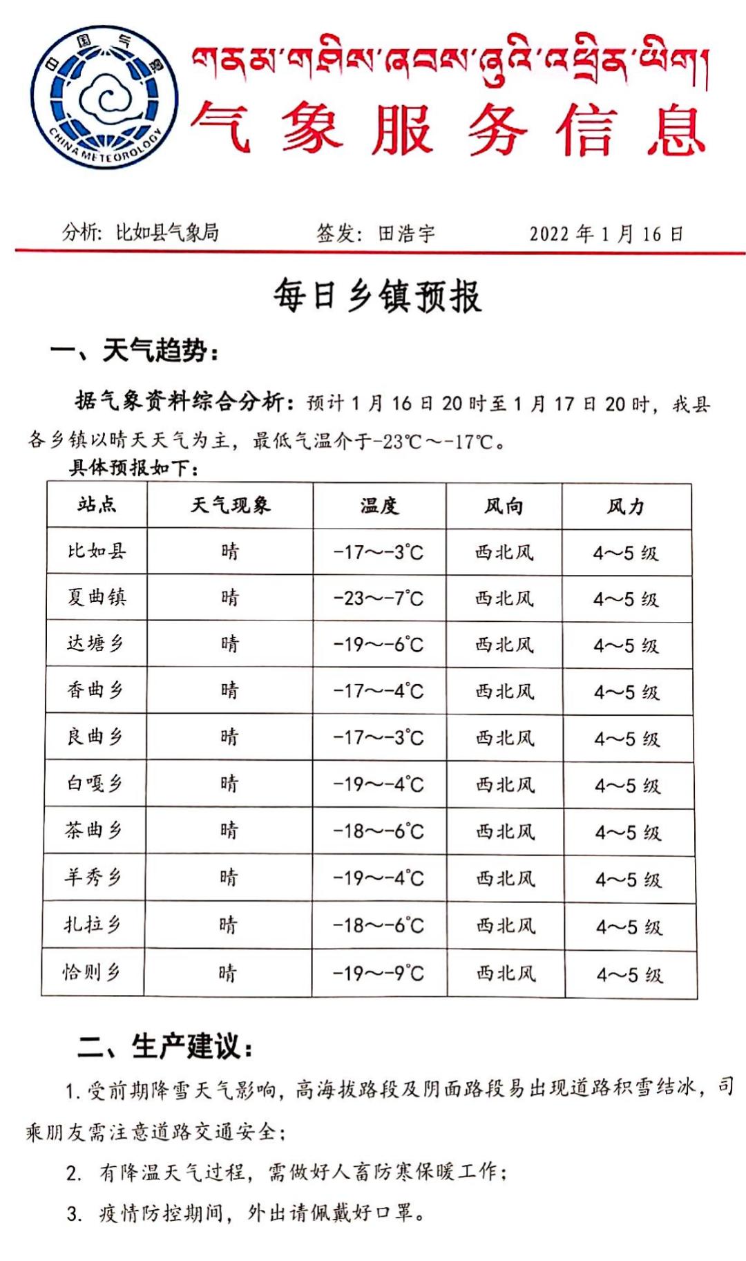 色雄村天气预报更新通知